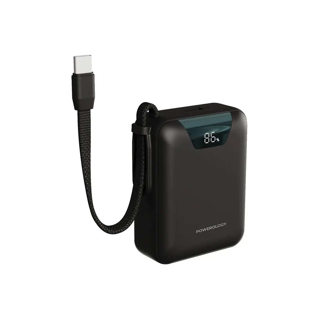 Powerology York SuperMini 10000mAh Powerbank with PD 22.5W & Built-in Type-C - Linkphones Center